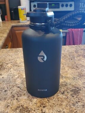 Raymylo Matte Black Insulated Water Bottle - 64oz
